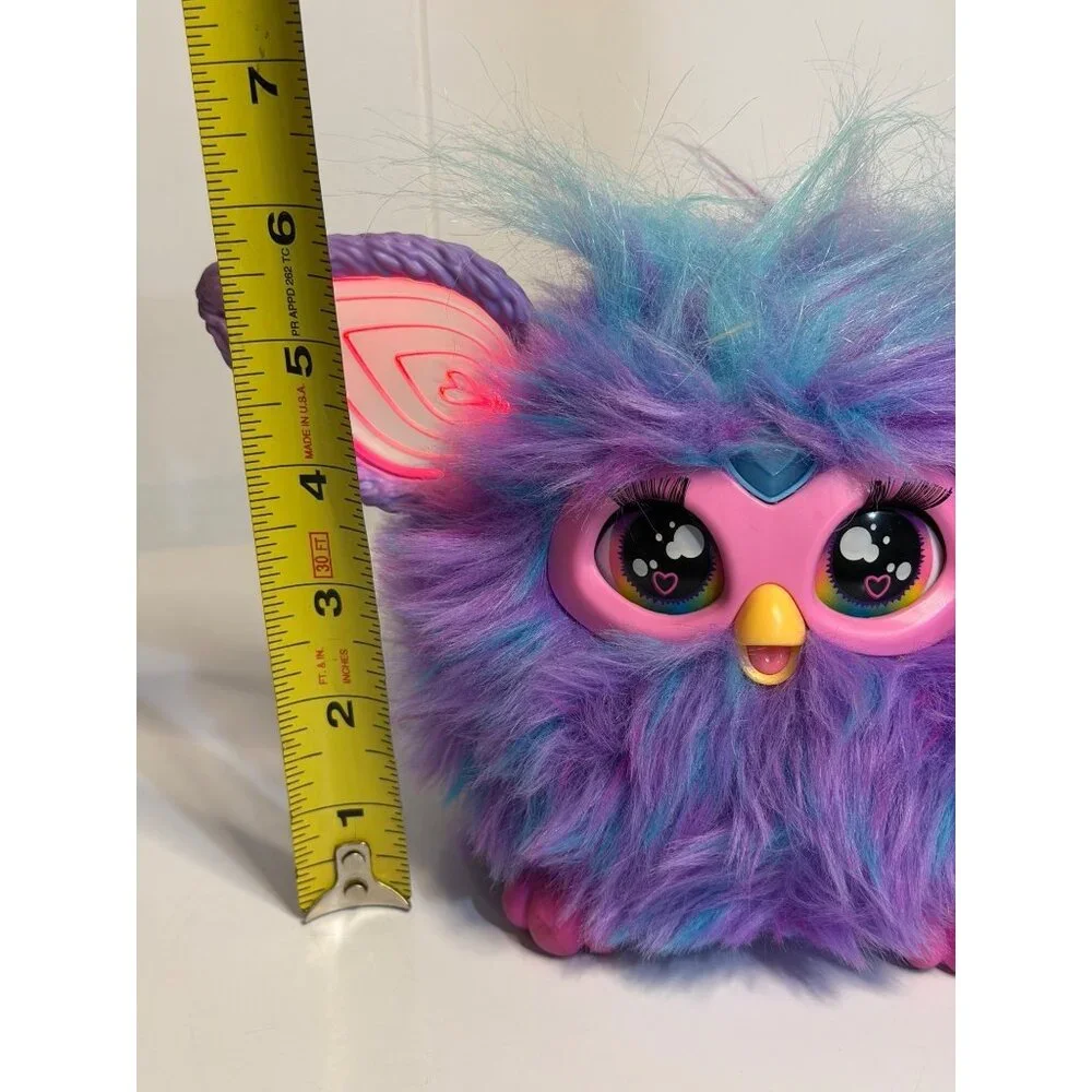 Furby Interactive Plush Toy‎ Purple Blue Furry Pink Glowing Ears TESTED 6